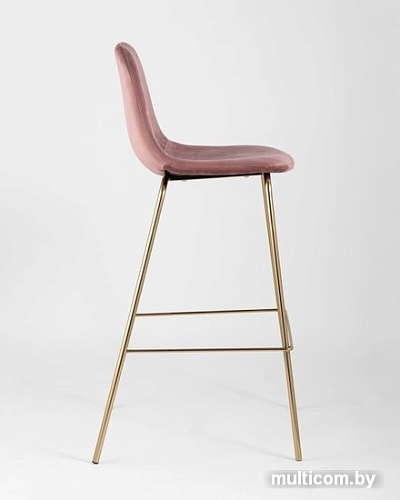 Стул Stool Group Валенсия велюр барный (пыльно-розовый) золотые ножки