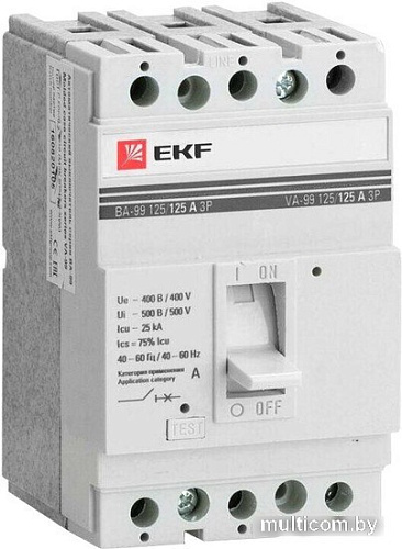 Выключатель автоматический EKF PROxima ВА-99 12550А 3P 25кА mccb99-125-50
