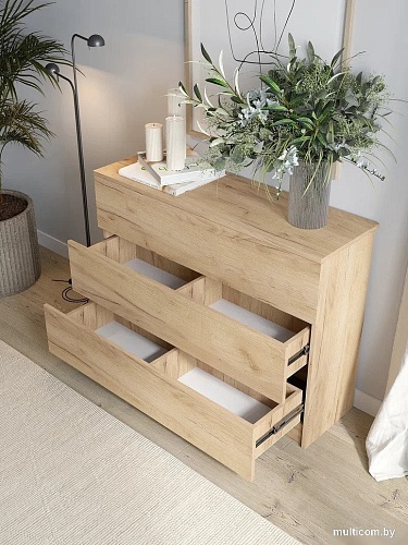 Комод Горизонт Нео 1050 3 ящика (дуб золотой крафт)