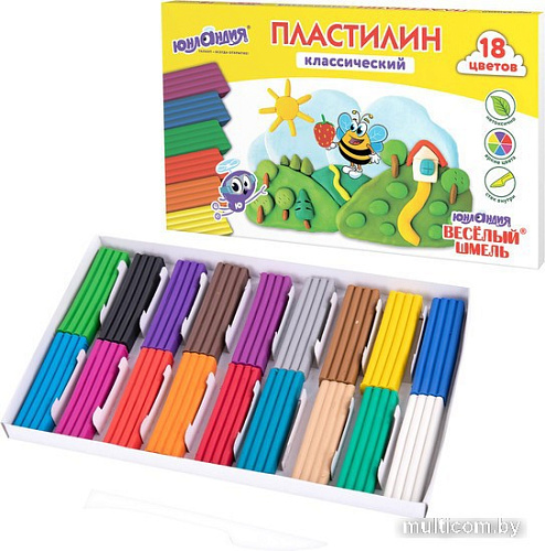 Пластилин Юнландия Веселый шмель 106432 (18 цв)