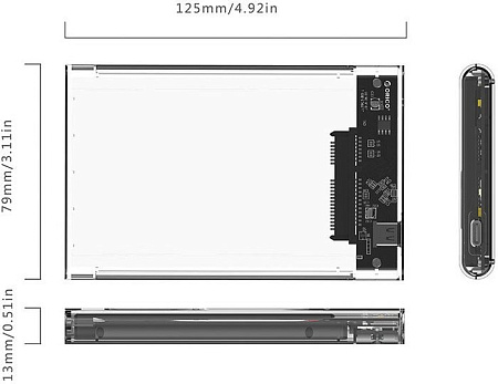 Бокс для жесткого диска Orico 2139C3-CR