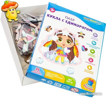 Мозаика/пазл WoodLand Toys Кукла с единорогом 147210