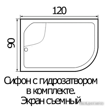 Душевой поддон River Wemor 120/90/44 L