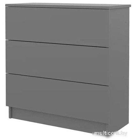 Комод Горизонт Нео 760 3 ящика (серый графит)