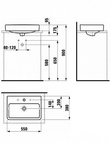 Умывальник Laufen Pro S 55x38 [8129520001041]