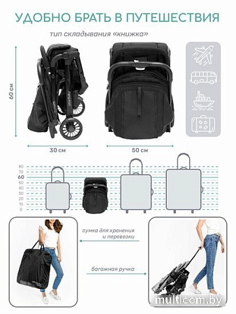 Коляска прогулочная «книга» Amarobaby Voyager (черный)