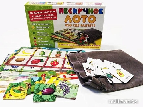 Развивающая игра Нескучные игры Нескучное лото. Что где растет 8112