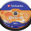 DVD+R диск Verbatim 4.7Gb 16x Verbatim DL 43523 (10 шт.)