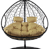 Подвесное кресло M-Group Для двоих 11450201 (коричневый ротанг/бежевая подушка)