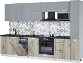 Готовая кухня Интерлиния Мила Лайт 3.2-ПМ4 (серебро/дуб серый/кастилло темный)