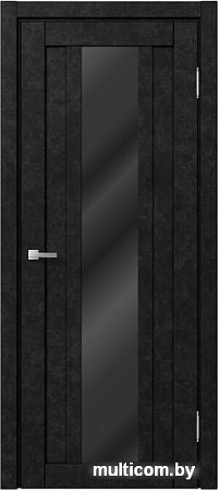 Межкомнатная дверь MDF-Techno Dominika Loft 402 50x200 (бетон антрацит/лакобель черный)