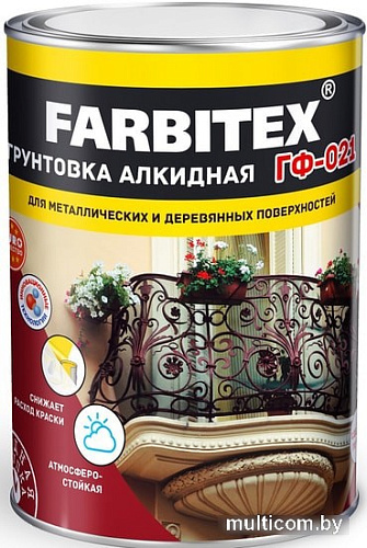 Алкидная грунтовка Farbitex ГФ-021 6 кг (красно-коричневый)