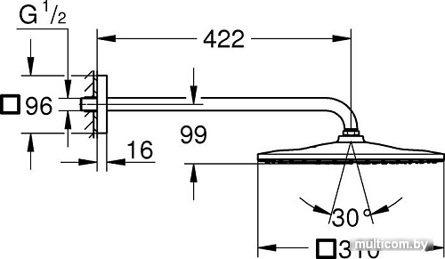 Верхний душ Grohe Rainshower 310 Mono 26563000