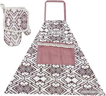 Фартук Swed House Alunda 64.01.3397 (белый/красный)