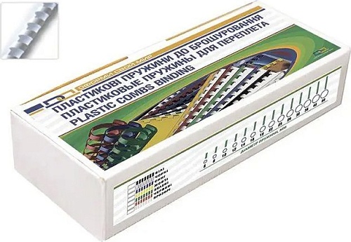 Пластиковая пружина для переплета D&A art A4 19 мм 100 шт (белый)