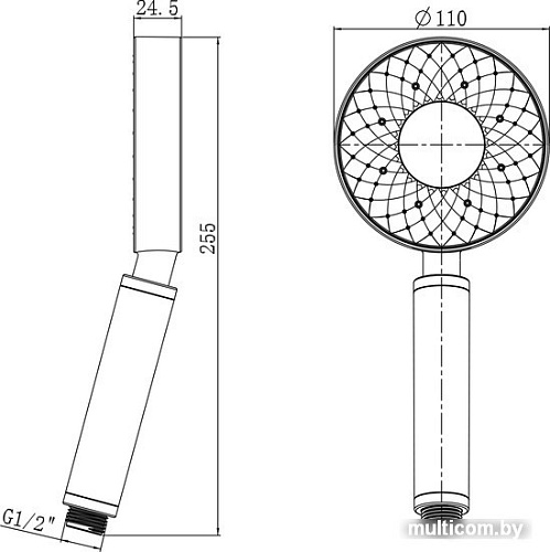 Душевая лейка Rubineta Luna 622143B