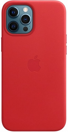 Чехол Apple MagSafe Leather Case для iPhone 12 Pro Max (алый)