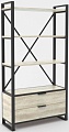 Стеллаж Hype Mebel Стандарт Люкс 50x200 (черный/древесина белая)