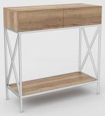 Консольный стол Hype Mebel Лесс 100x40 (белый/дуб галифакс натуральный)