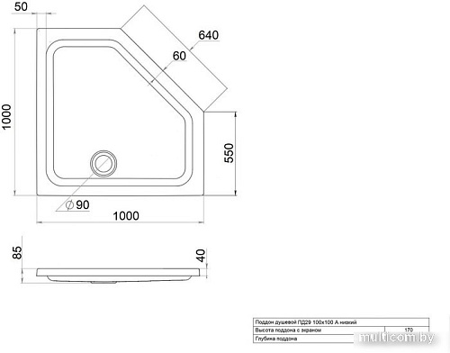 Душевой поддон Triton ПД28 90x90