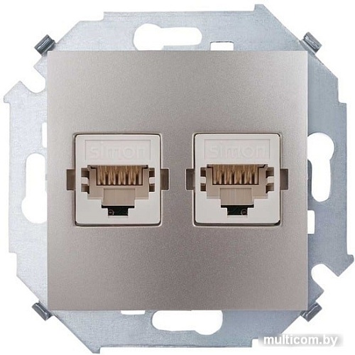 Розетка компьютерная Simon 1591593-034 (шампань)