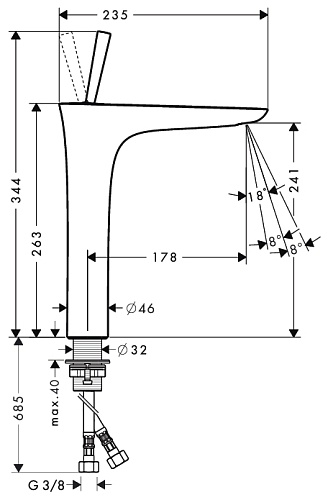 Однорычажный смеситель Hansgrohe Pura Vida 15072000