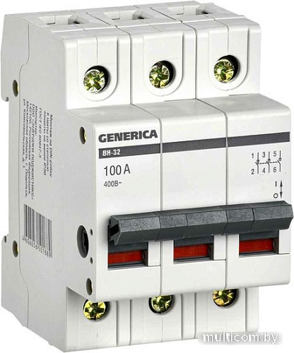 Выключатель нагрузки Generica ВН-32 3Р 100А MNV15-3-100
