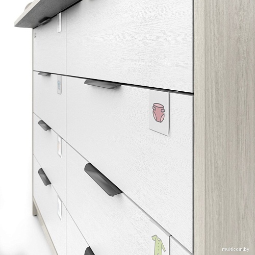 Атон Мебель Zeus 1008 ЛДСП с шариковыми направляющими (шимо светлый/белый)