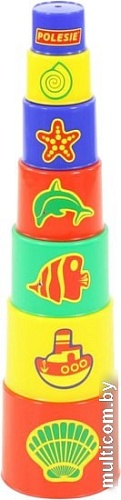 Пирамидка Полесье Занимательная пирамидка 3 (7 элементов, в сеточке)