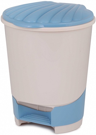 Мусорное ведро Альтернатива М1381 10 л (светло-бежевый/синий)
