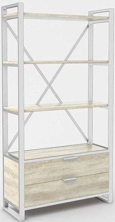 Стеллаж Hype Mebel Стандарт Люкс 80x170 (белый/древесина белая)