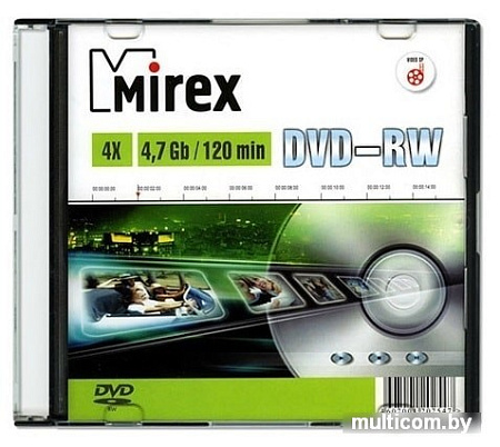 DVD+RW диск Mirex 4.7Gb 4x Mirex slim UL130032A4S