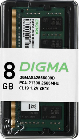 Оперативная память Digma 8ГБ DDR4 SODIMM 2666 МГц DGMAS42666008D