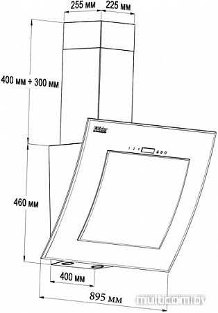 Кухонная вытяжка Backer AH90E-TG8L200 White Glass