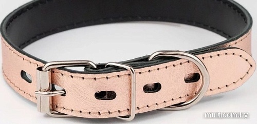 Ошейник Дарэленд простроченный 2х-слойный 25 мм 29-39 см (розовое золото)
