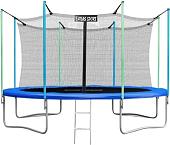 Батут Atlas Sport 435 см - 14ft (с лестницей, внутренняя сетка, синий)