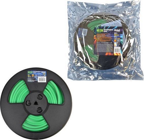 Гибкий неон Uniel ULS-N11-2835-120LED/m-8mm-IP67-DC24V-10W/m-15M-GREEN