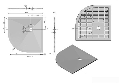 Душевой поддон Vincea VST-4SQ1010W 100x100