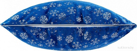 Декоративная подушка Домашняя Мода Новогодний принт (50х50, синий)