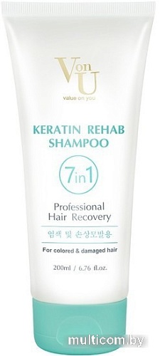 Шампунь Von-U Keratin Rehab для волос 200 мл