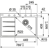 Кухонная мойка Franke Centro CNG 611-78 TL Fragranite 114.0639.719 (черный матовый)