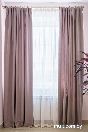 Комплект штор Decoretto Хлопок СХ-K16 4x2.5 м (серый, 2 шт)