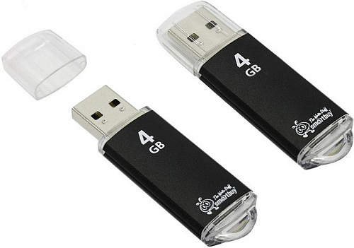 USB Flash Smart Buy 4GB V-Cut Black (SB4GBVC-K)