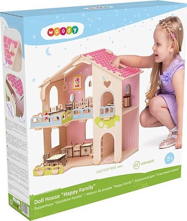 Кукольный домик Woody Счастливая семья 2277