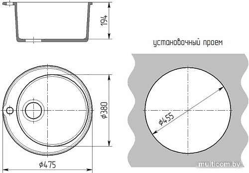Кухонная мойка Mixline ML-GMS01 551087 (черный)