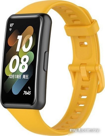 Ремешок Rumi силиконовый для Huawei Band 7 (льняной желтый)