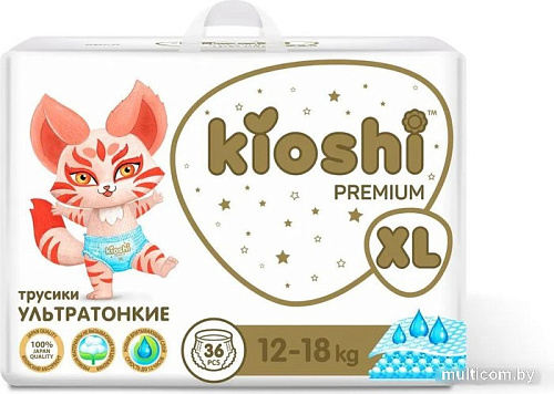 Трусики-подгузники Kioshi Premium Ультратонкие XL 12-18 кг (36 шт)