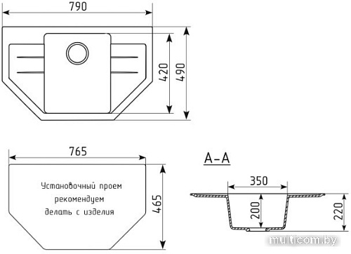 Кухонная мойка Mixline ML-GM24 552056 (белый)