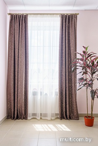 Комплект штор Decoretto Штукатурка Строгий ШСК-K12 4.25x2.7 м (коричневый, 2 шт)