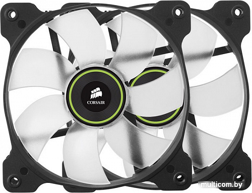Кулер для корпуса Corsair Air SP140 LED Green Twin Pack (CO-9050037-WW)